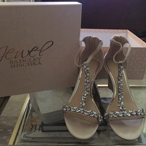 Jewel by Badgley Mischka Rose Gold Wedge Sandals